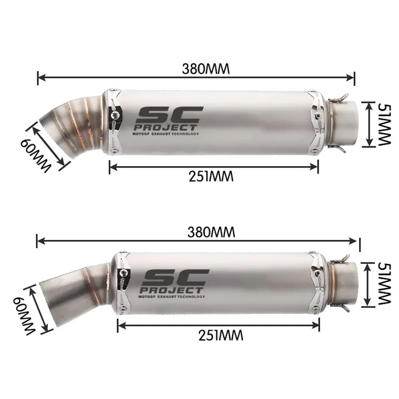 Выхлопная труба мотоцикла Akrapovic Escape Moto SC универсальный глушитель для HONDA CBR300 CB500X