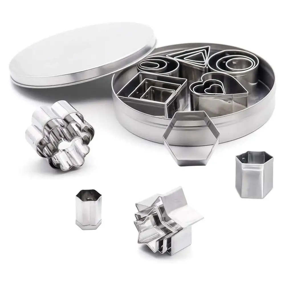 24pcs Stainless Steel Mini Cookie Cutter Set Biscuits Baking Pastry Cutters Slicers Kitchen Mould For Cake Decor Mold | Дом и сад