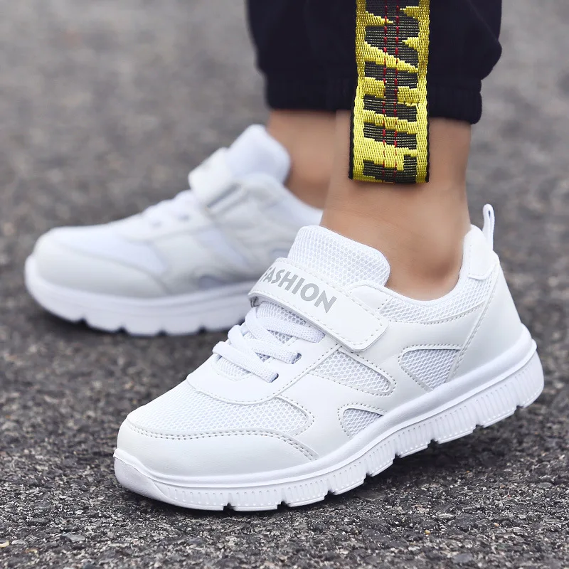 

2020 Spring New Style Children Sports Shoes Men And Women Children Mesh Breathable Casual Board Shoes Big Boy Campus White Shoes