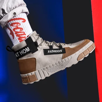 

sneakers men Winter warm high-top skateboard shoes breathable simple sports shoes with casual shoes