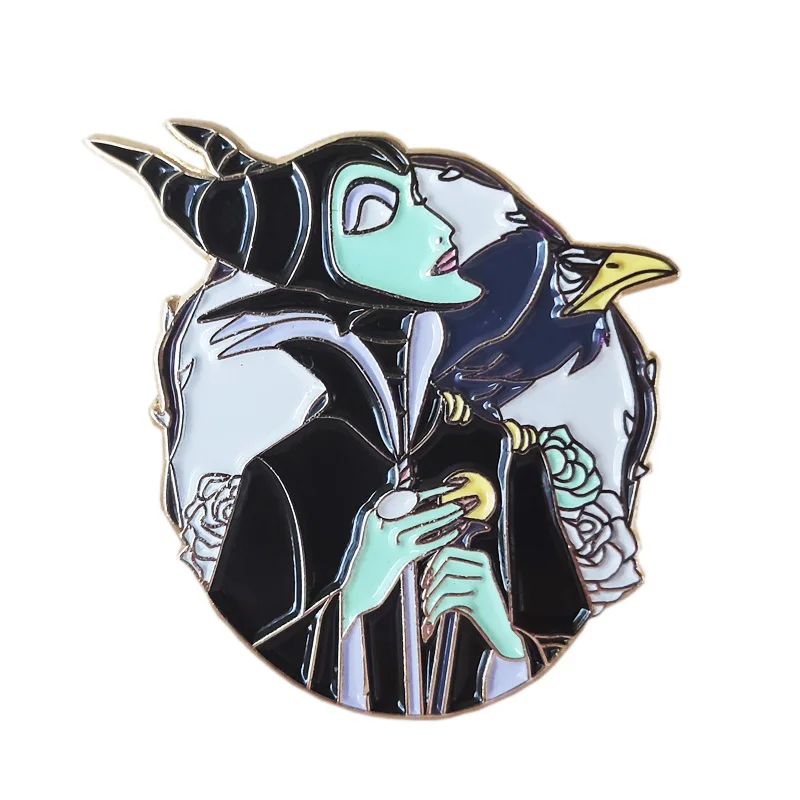 Эмалированная брошь значок Maleficent|Броши| |