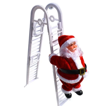 

Automatically Santa Claus Electric Climbing Double Ladder Music Ornament Toys
