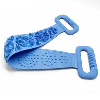 

Soft Bristle Silicone Brush Back Rubbing Bath Massager Towel Mud Peeling Body Massage Exfoliating Back Scrubber