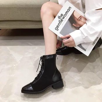 

Boots Woman 2019 Autumn Women's Shoes Boots With Bandage Zipper Woman Boots Short Boots