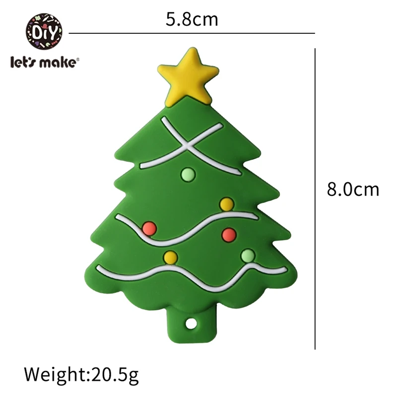 tree Давайте сделаем силиконовый прорезыватель, рождественская елка, Пряничный человек, ожерелье для кормления, Снежная еда, класс, сделай сам, Прорезыватель для зубов, игрушки для малышей, Прорезыватель для зубов - Цвет: tree