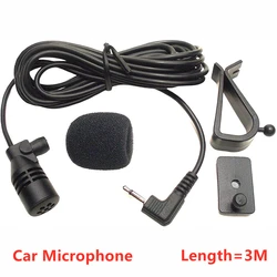 Compact Car Audio External Microphone with 3.5mm Jack Plug (Black)