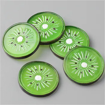 

10pcs/bag Resin Large Fruit Slices Kiwi Accessories Slime Kit Glue Mud Clay Super Light Playdough DIY Cream Decoration Materials