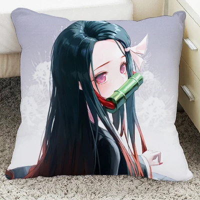 Серебристый Demon Slayer: Kimetsu No Yaiba Kamado Tanjirou Agatsuma Zenitsu Kochou Shinobu Подушка Мягкая Плюшевая Кукла - Цвет: Серебристый