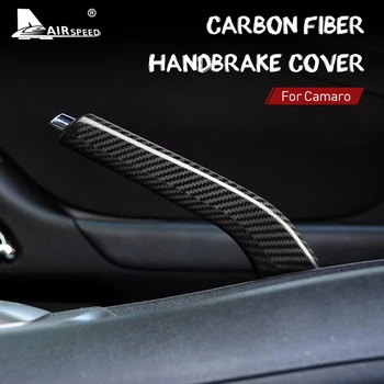 Le manopole del freno a mano in vera fibra di carbonio dura coprono il rivestimento interno dell'auto per Chevrolet Camaro 2010 2011 2012 2013 2014 2015 accessori