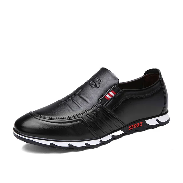 

2019 Spring Men's Leather Loafers Flat Soft And Comfortable Breathable Casual Non-slip Wear-resistant Driver Driving Safety