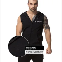 Стильный спортивный кардиган на молнии с капюшоном, мужской спортивный Повседневный жилет, хлопковый фитнес для мышц, спортивная одежда для братьев