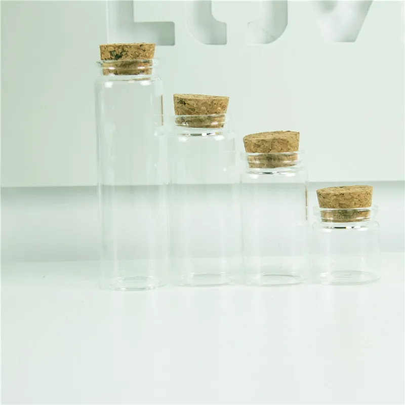 20ml 50ml 65ml 90ml Glass Bottles for Weding Holiday Decoration Christmas Gift Empty Jars Crafts Bottles 24pcs 4