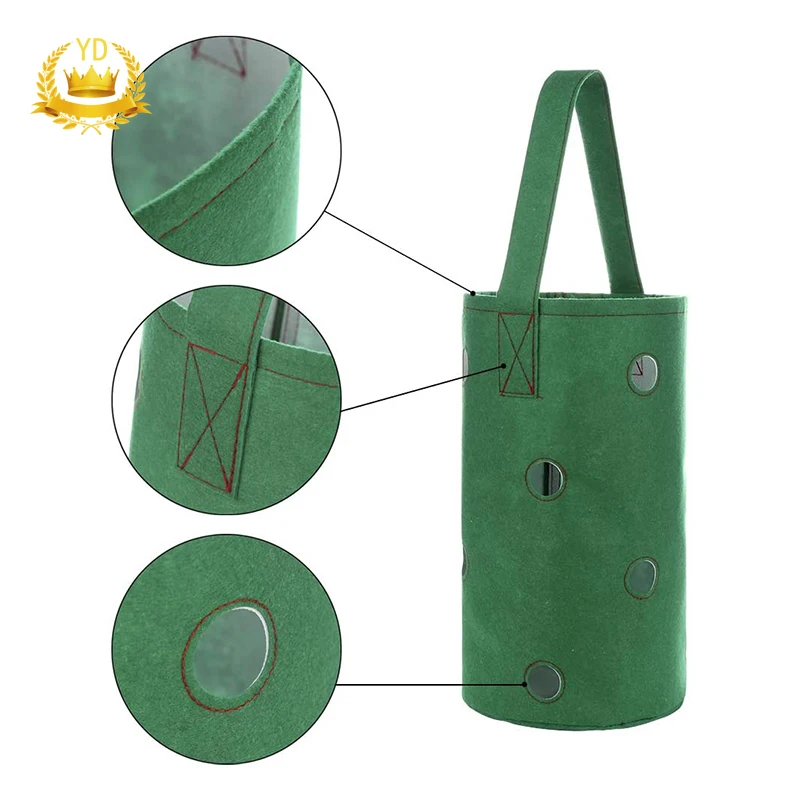 

Strawberry Planter Bag Hanging Plant Growing Bags Fabric Plant Growing Pots