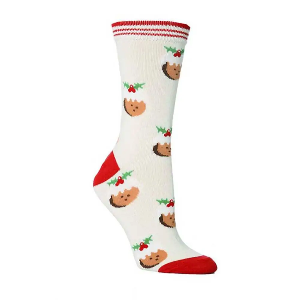 Новые осенне-зимние носки новогодний Санта-Клаус с изображением снежного лося подарок рождественские носки Длинные носки женские хлопковые милые носки мужские meias - Цвет: 2