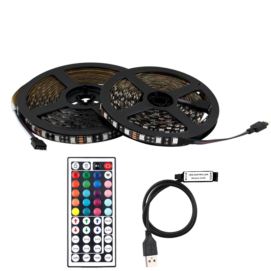 5 В USB Светодиодная лента светильник RGB лента из ПК SMD 5050 водонепроницаемый светильник ing 5 в RGB USB Светодиодная лента Ambi светильник ТВ ПОДСВЕТКА с 44-клавишным пультом дистанционного управления