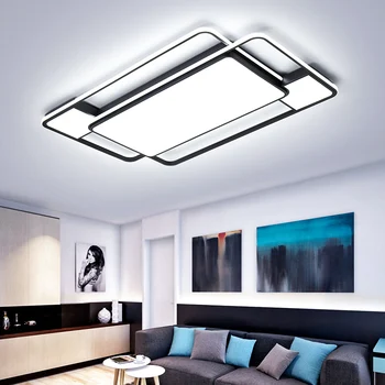 

Rectangle/Square Modern Led Ceiling Lihgts For Living room Bed room kitchen lights lampada Black led Ceiling Lamp light fixtures