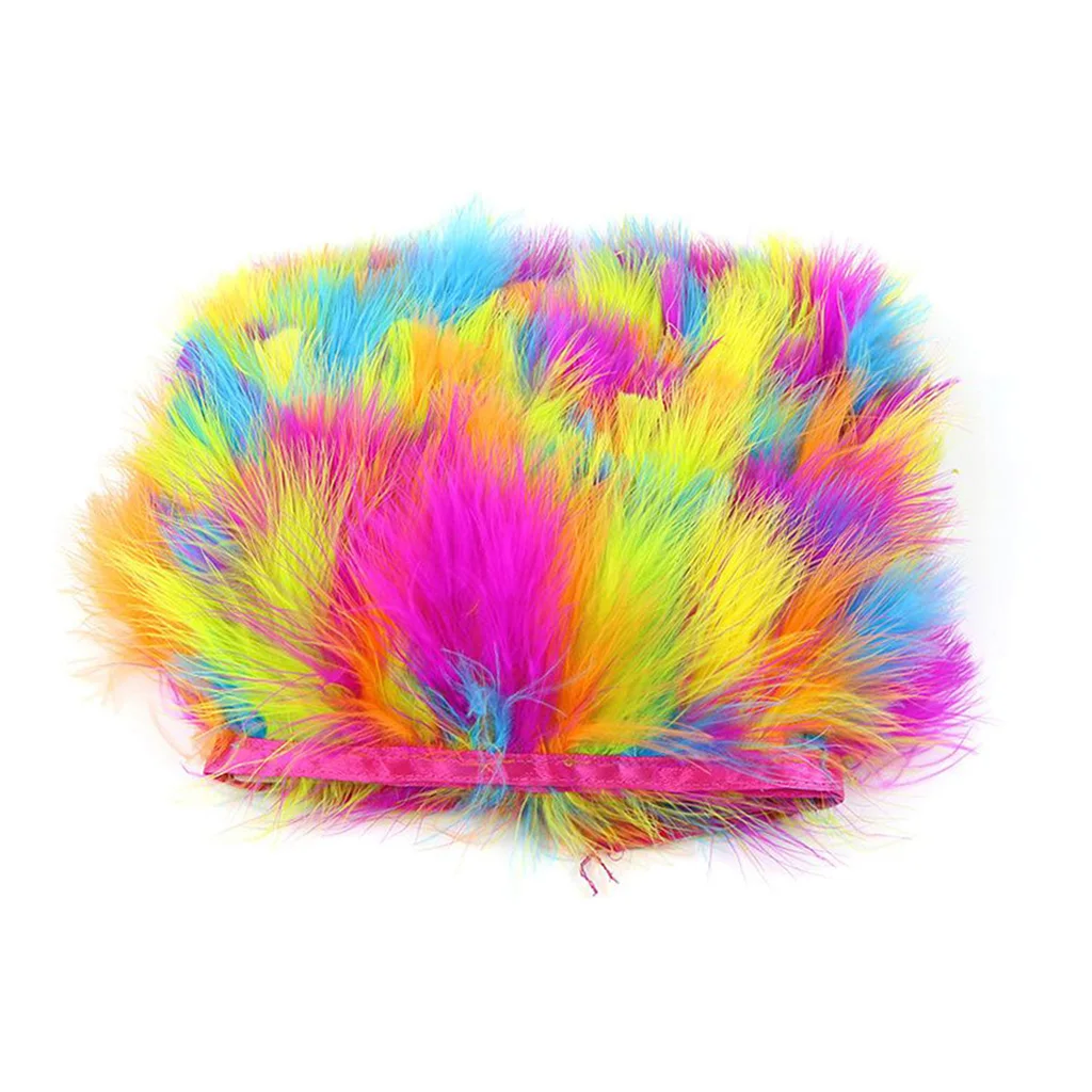 2 Meter  Turkey Feather Trimmings Trim Cloth Clothing Decoration Costume Crafting Making Tassels Streamer