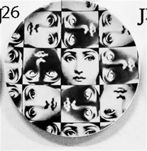 " 7" " Мода Fornasetti Тарелка декоративная подвесная тарелка домашнее украшение Настенная посуда керамический Декор Европейское настенное блюдо - Цвет: 26