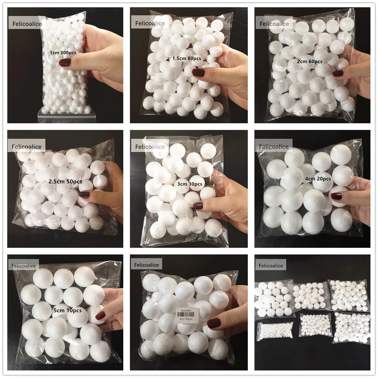 1/1.5/2/2.5/3/4/5cm Modelling Polystyrene Styrofoam White Foam Round Spheres Crafts DIY Party Wedding Ball Decoration Supplies | Дом и сад