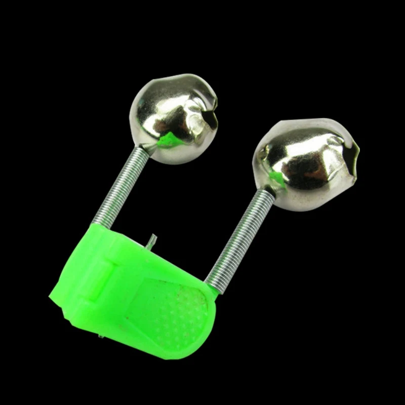 20 pcs/lot fishing alarm clip outdoor twin bell ring pole clamp bite bait bells alarm bells fishing accessories new