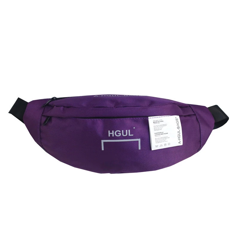 Поясная Сумка унисекс, многофункциональная поясная сумка, нагрудные сумки, уличная сумка в стиле хип-хоп, сумка через плечо из ткани Оксфорд - Цвет: Purple  Waist pack