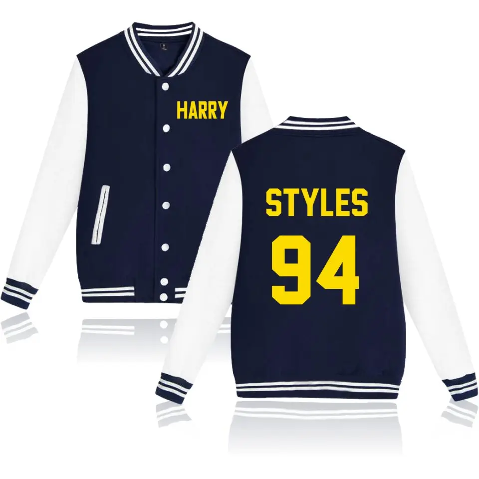 Универсальные бейсбольные куртки LUCKYFRIDAYF One Direction Harry Styles, толстовки для женщин/мужчин, Униформа с принтом на пуговицах, зимняя повседневная верхняя одежда
