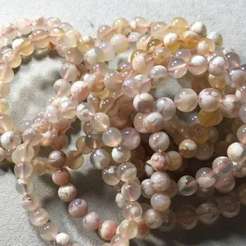 

Natural Sakura agate bracelet female agate single circle bracelet crystal jewelry gift