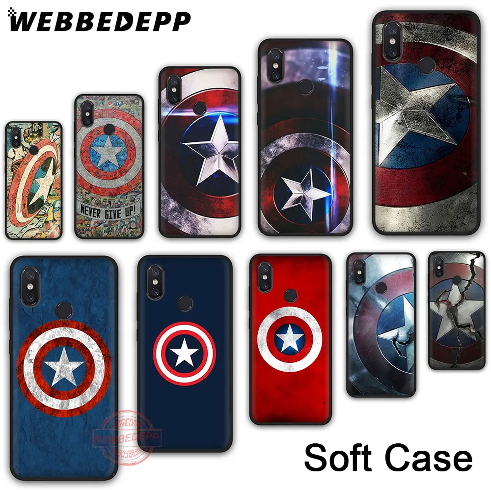 

Phone Case for Xiaomi Redmi Note 6 Pro 5A 6A 7A 4X 5 6 7 Note 8 K20 Pro Plus S2 174N Marvel Hero Captain America Classic image