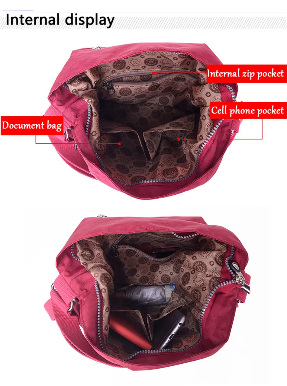 Luxury Handbags Women Bags Designer Waterproof Bylon Cloth Crossbody Bags for Women 2021 Large Capacity Lady Shoulder Bag Tote