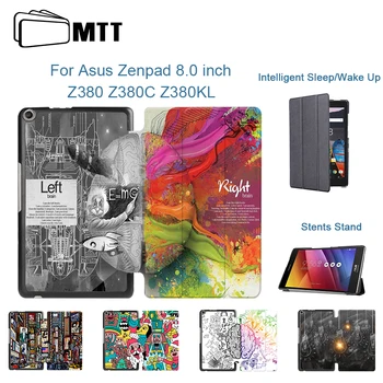 

MTT PU Leather Cover Case for Asus Zenpad 8.0 inch Z380 Z380C Z380KL Trifold Flip Stand Cover Protector Shell Auto Sleep Wake