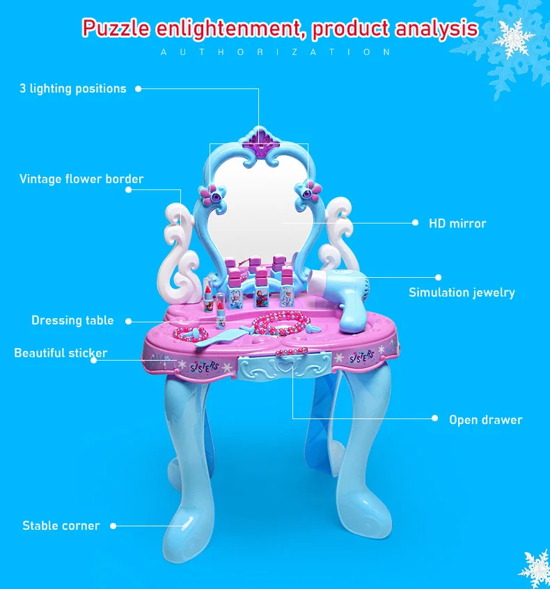 Дисней Замороженные детские игрушки для девочек принцесса игрушки макияж стол игрушка Косметика чемодан набор игрушек для девочек детский макияж