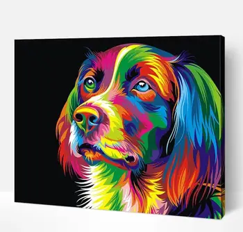 

Paint By Number Dog Drawing On Canvas DIY Coloring By Numbers Animal Kits Hand Painted Painting Art Gift Home Decoration Gift