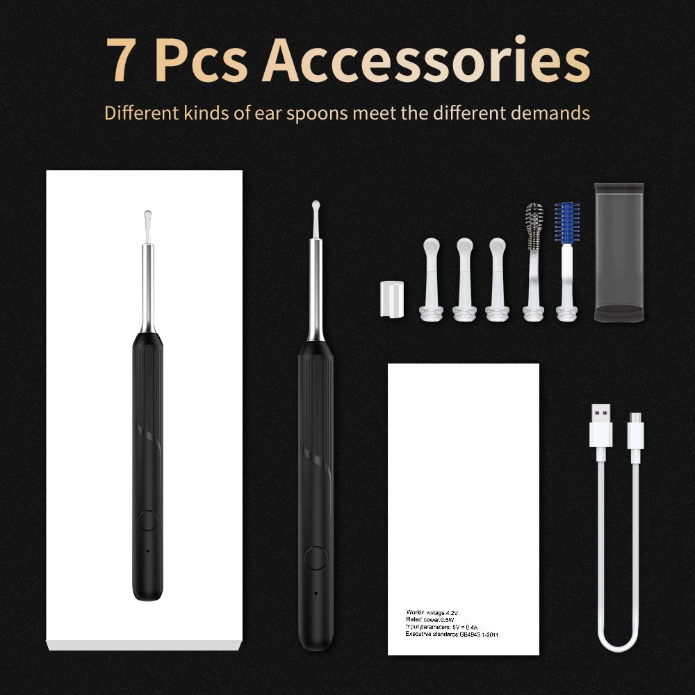 Otoscope sans fil intelligent pour le nettoyage des oreilles, outil de  haute précision pour retirer le cérumen, avec caméra et lumière LED,  meilleur cadeau - AliExpress