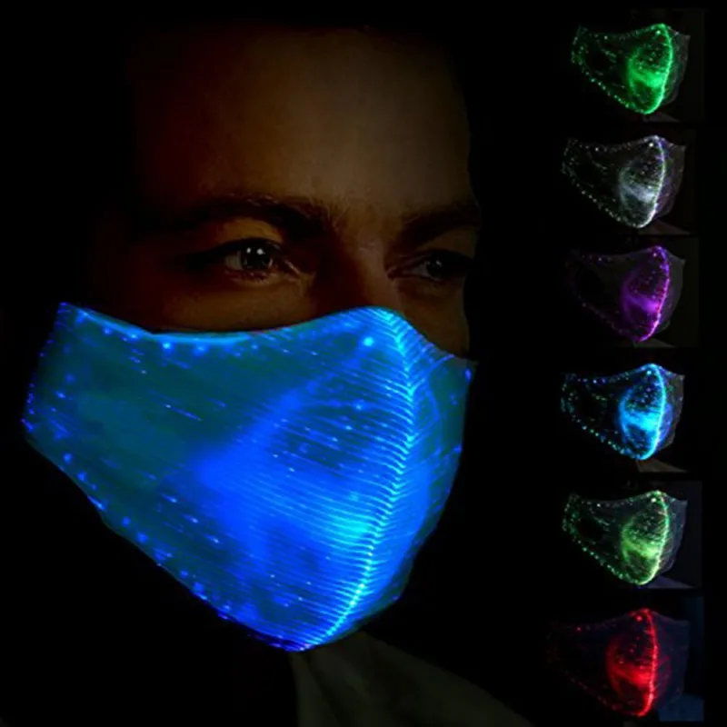 

NEW LED dust mask 7 bright bright colors novelty veileuse mask dancer DJ lamp music masquerade party Halloween light Up mask
