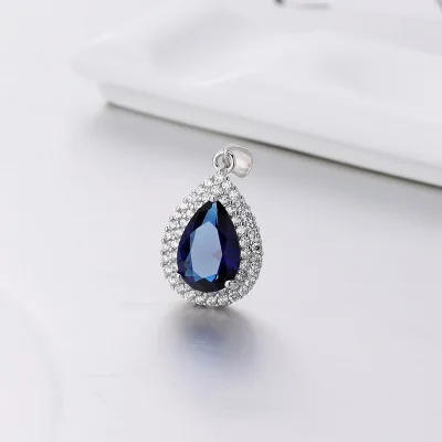 

MADALENA SARARA S925 Silver Fashion Women Necklace WaterDrop Style Cubic Zirconia Inlaid Pendant Necklace