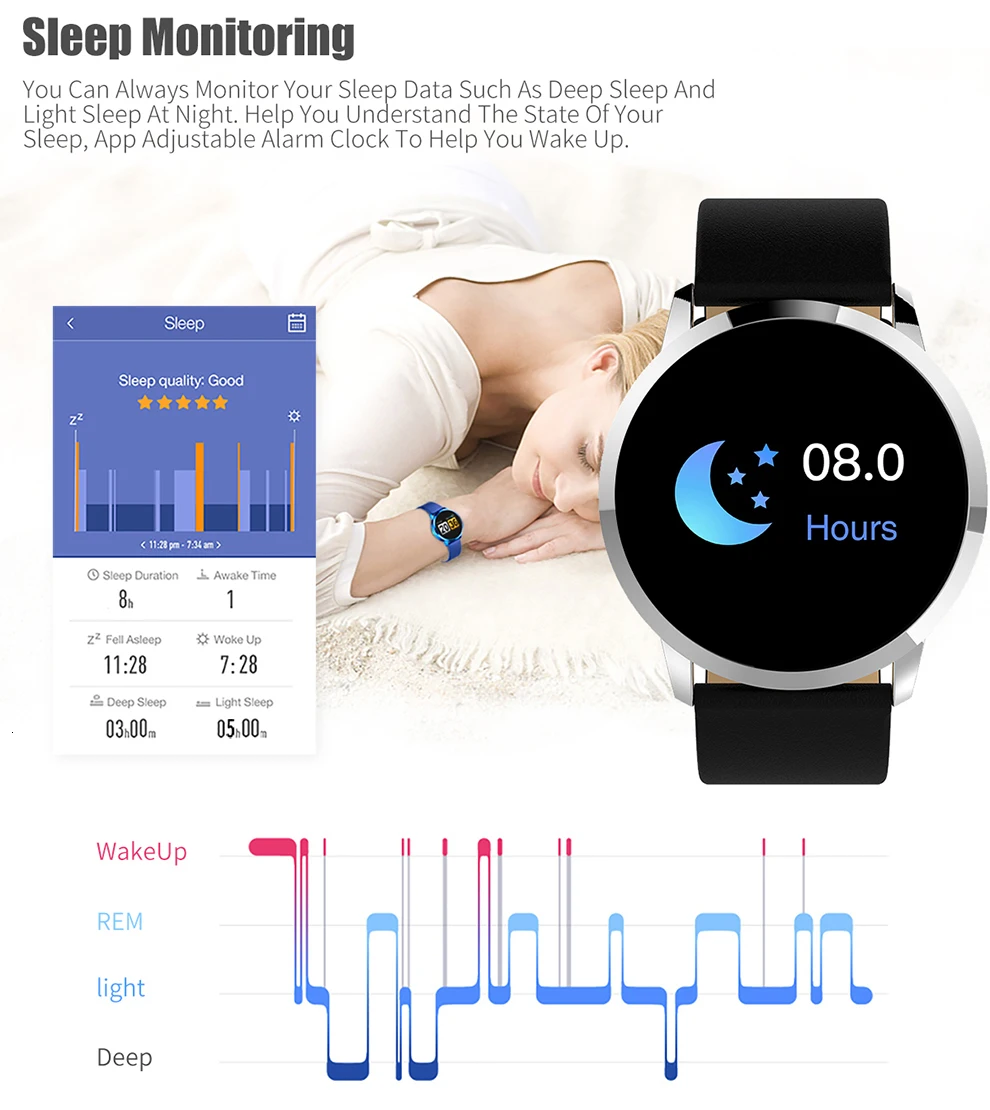 Смарт-часы SeenDa Q8, 1,0 дюймов, цветной экран, умные часы для телефона, для женщин и мужчин, фитнес-трекер, умные часы со стальным или кожаным ремешком
