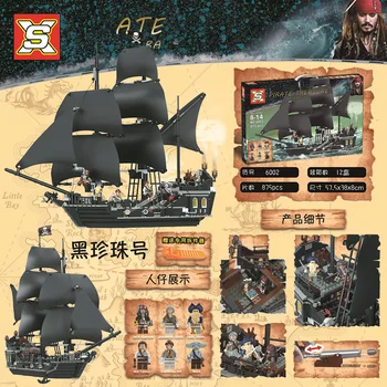 

Double image building block 6002 Black Pearl pirate ship hot sale small particle building block assembly toy