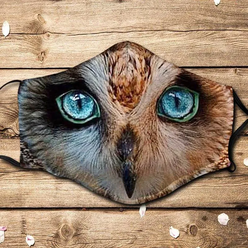 

Owl Fabric Face Mask 3D printed masks Halloween party masks Unisex Adult child size Fun role playing masks