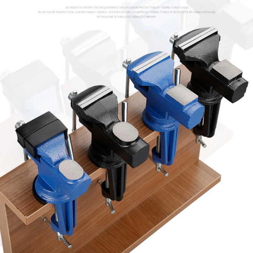 

Bench Vise Jaw Width 60mm 360 Degree Swivel Cast Iron Tabletop Vice Multifunctional Heavy Clamp Non-slip Rubber Pad Accessories