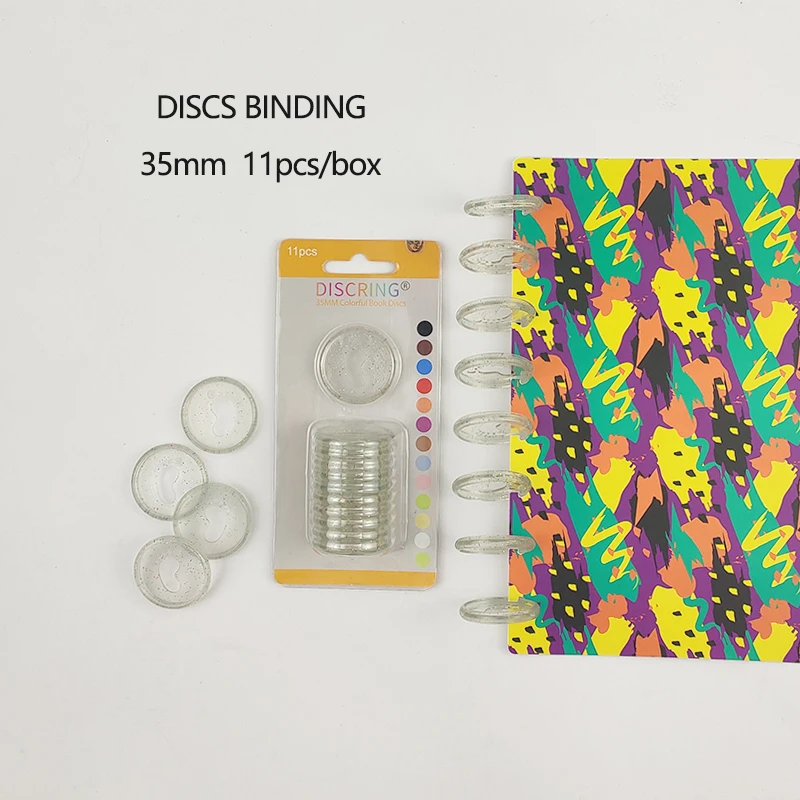 

11pcs/box Plastic Notebook Disc Binding Rings Mushroom Hole Binding Discs DIY 360 Degree Foldable Buckle Office Binding Supplies