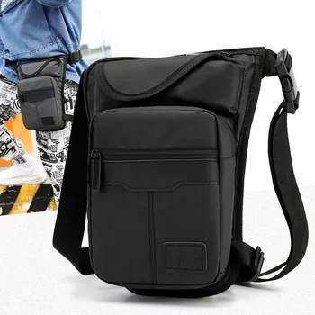 

New men's sports riding Messenger bag outdoor casual waterproof pockets multifunctional simple lightweight running leg bag