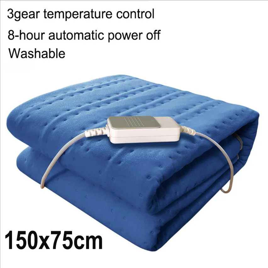150x75cm Blue Моющаяся электрическая Одеяло двойной 220V с электрическим подогревом Одеяло коврик один-управление общежития Спальня ковер с подогревом - Цвет: 150x75cm Blue