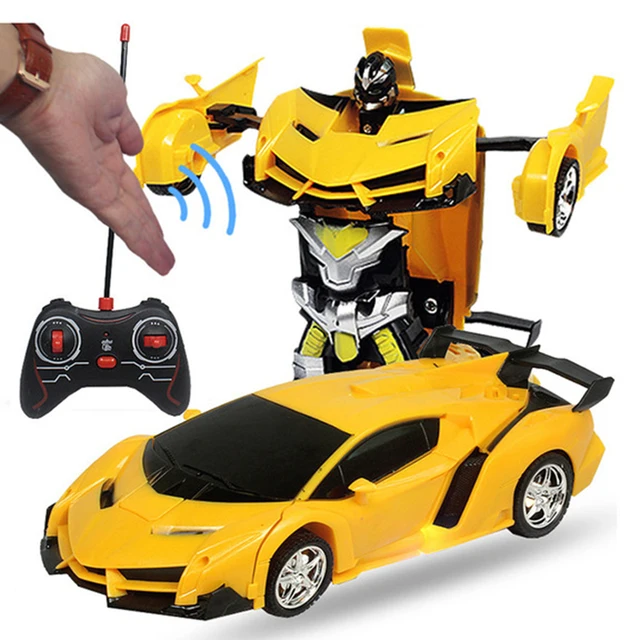 1:18 RC Cars 24CM Gesture Sensing Transformation Police Car Robot Deformation Remote Control Sports Vehicle Toy for Kids Boy C02