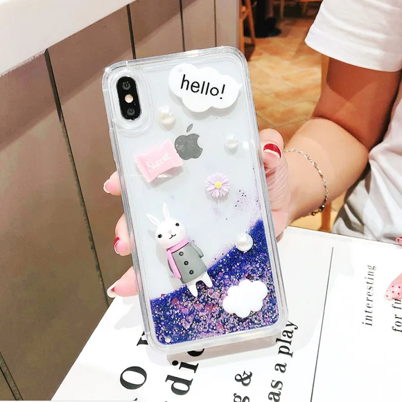 Чехол для samsung Galaxy M30 A10 A30 A50 A70 S10 S9 S8 плюс J8 J6 J4 J5 J3 PRO Note 9 8 J530 J330 «милый кролик» с изображениями искрящихся влажным блеском
