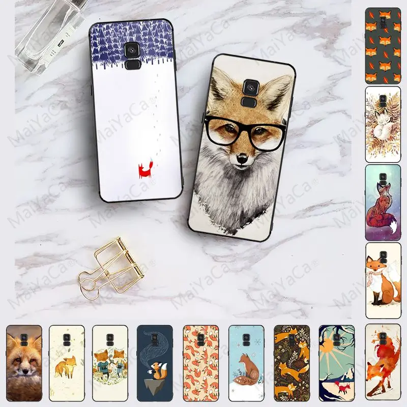 Mr Fox с очками красочные милые аксессуары для телефонов чехол samsung Galaxy A10 A8 A6 A7 A9 A30 A50