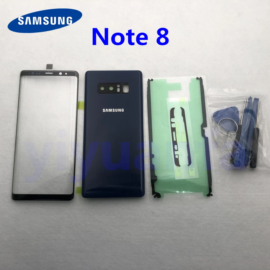 Note8 задняя крышка батарейного отсека, корпус для стеклянной двери+ ЖК-дисплей, Передний сенсорный экран, внешний объектив для samsung Galaxy note 8 N950 N950F