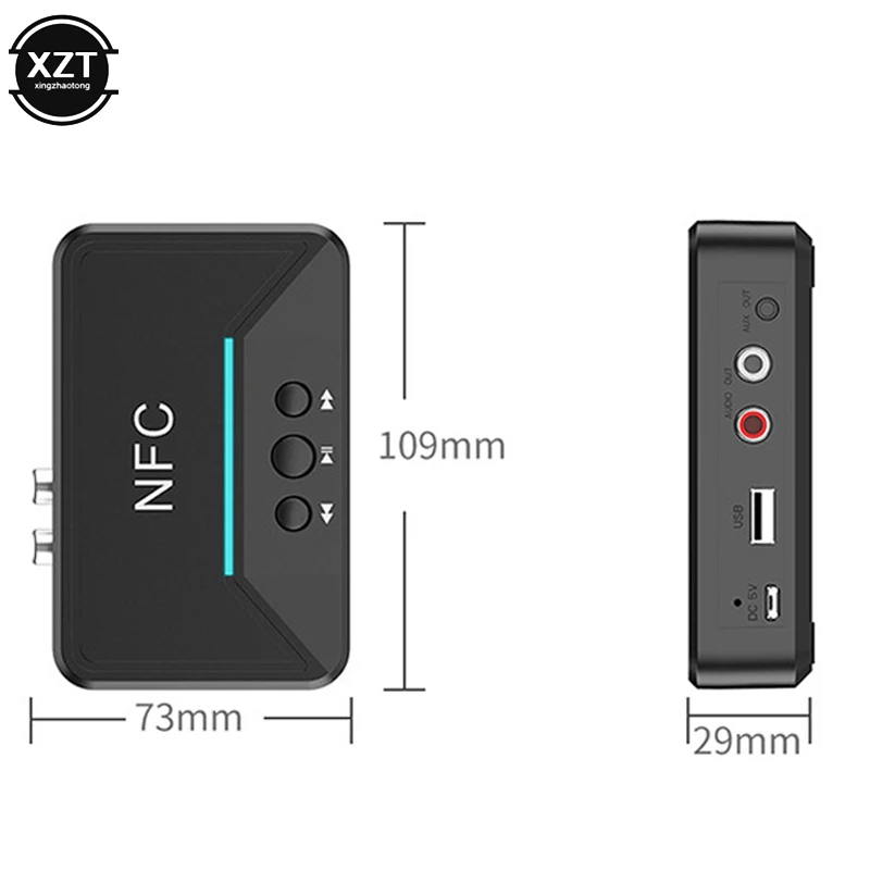 NFC Bluetooth 5,0 приемник 3,5 мм AUX RCA Jack Hifi беспроводной адаптер автоматическое включение/выключение Bluetooth 5,0 4,2 автомобильный аудиоприемник