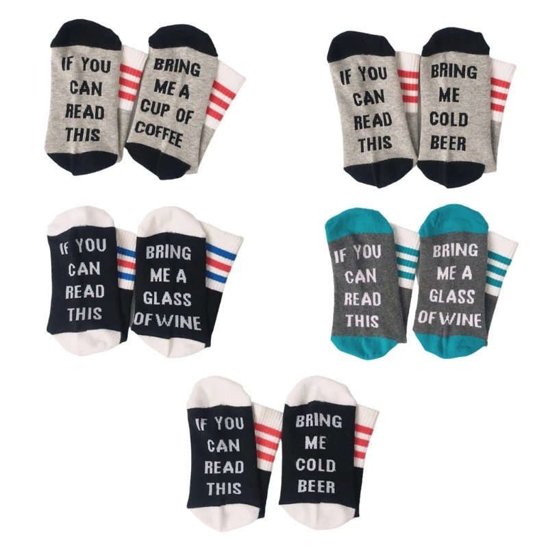 Funny Socks With Sayings Men Women Novelty Funny Sayings Crew Socks If You Can Read This Bring Me  Coffee Cold Beer Wine Letters Striped Hosiery|Socks| - Aliexpress