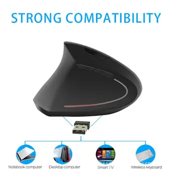 

Left-Handed Mouse Rechargeable Ergonomic Vertical Mice with USB Receiver for PC Q6PA