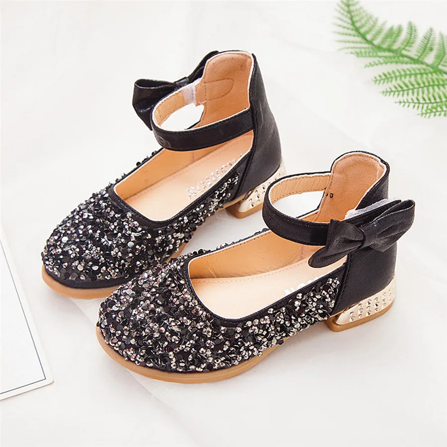 Girls shoes baby autumn and winter child baby girl bow princess shoes small shoes beads princess shoes children's shoes 35A12 (5)